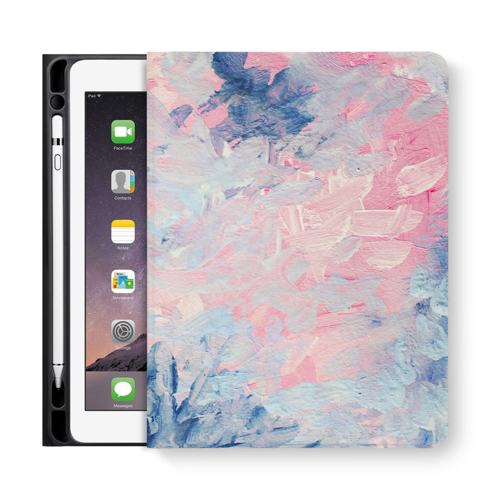 frontview of personalized iPad folio case with 2 design
