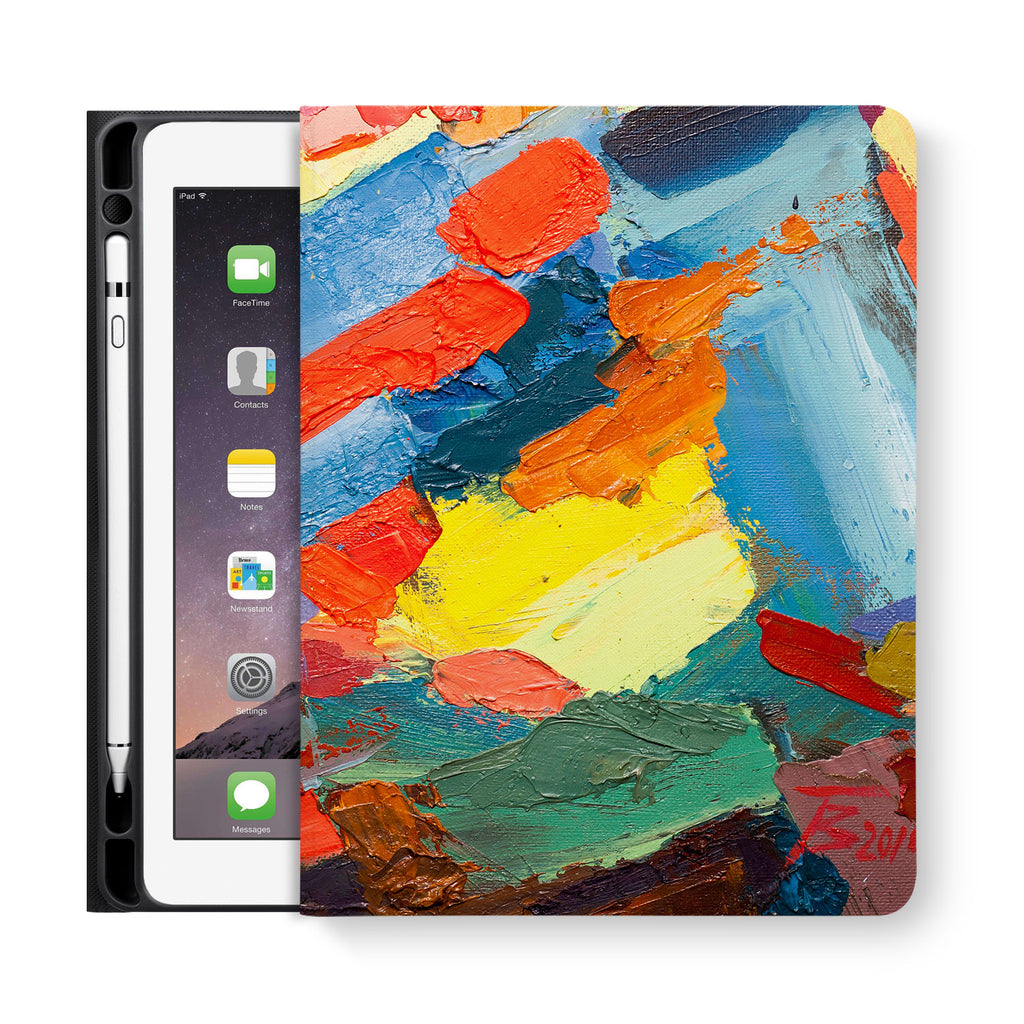 frontview of personalized iPad folio case with 7 design