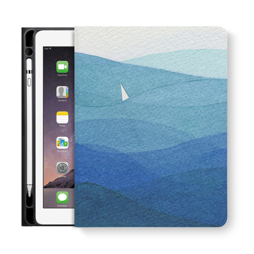 frontview of personalized iPad folio case with 2 design