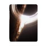 front view of personalized iPad case with pencil holder and Universe design