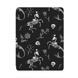 front view of personalized iPad case with pencil holder and Animal Skeleton design