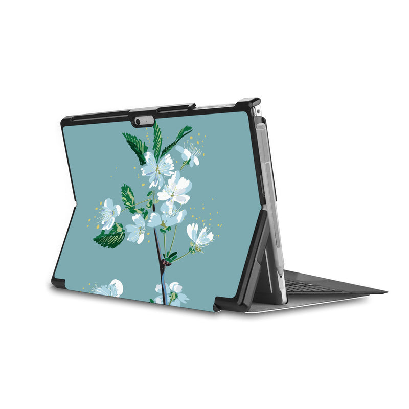 the back side of Personalized Microsoft Surface Pro and Go Case in Movie Stand View with Birds design - swap