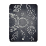 front and back view of personalized iPad case with pencil holder and 01 design