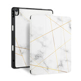 front and back view of personalized iPad case with pencil holder and 01 design