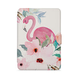 front view of personalized kindle paperwhite case with Flamingo design - swap