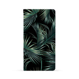Front Side of Personalized Huawei Wallet Case with Flower Black design