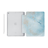 iPad SeeThru Casd with Marble Gold Design Fully compatible with the Apple Pencil