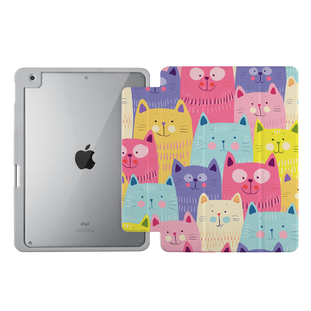 Vista Case iPad Premium Case with Cat Kitty Design uses Soft silicone on all sides to protect the body from strong impact.