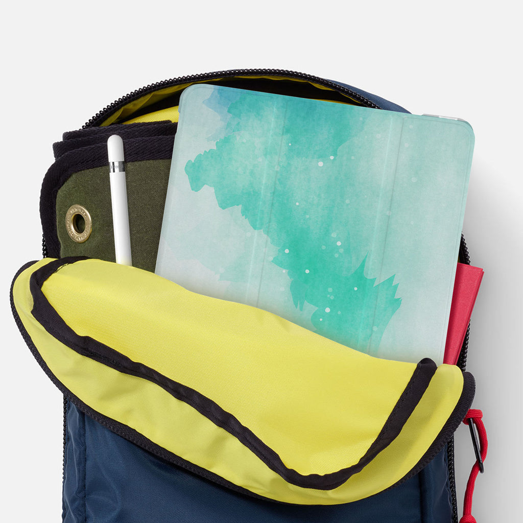 iPad SeeThru Casd with Abstract Watercolor Splash Design has Secure closure
