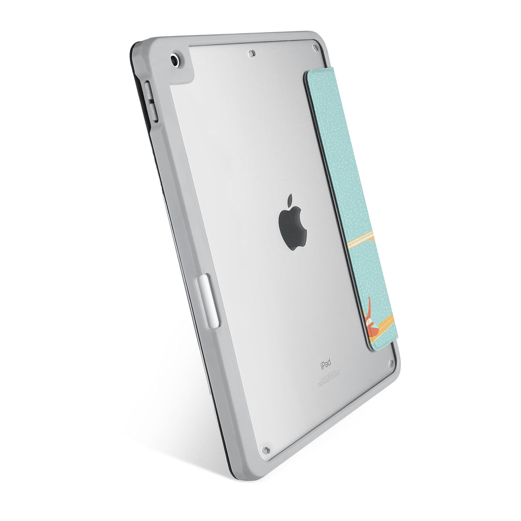 Vista Case iPad Premium Case with Summer Design has HD Clear back case allowing asset tagging for the tablet in workplace environment.