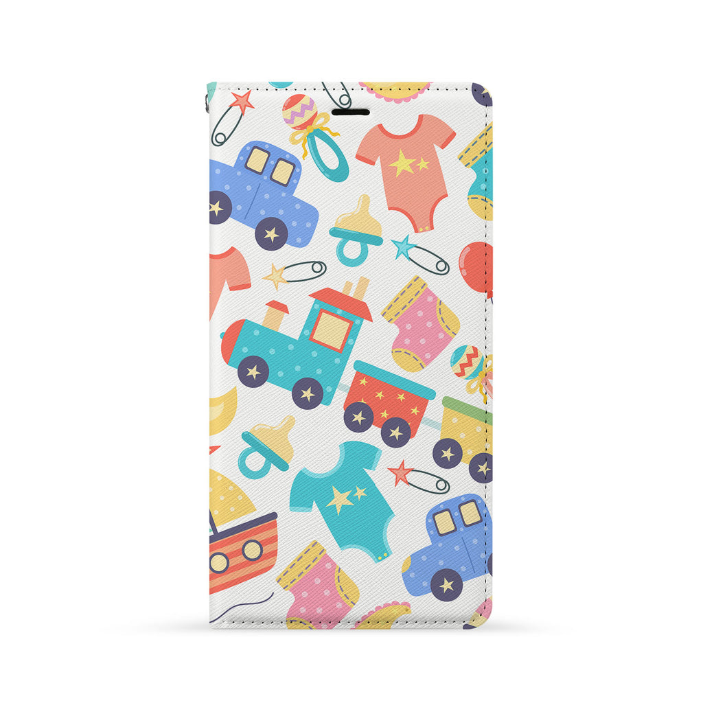 Front Side of Personalized iPhone Wallet Case with Baby design