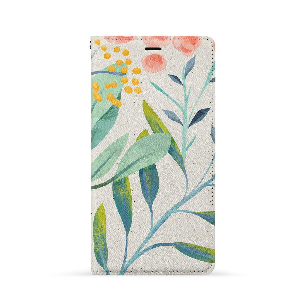 Front Side of Personalized Huawei Wallet Case with Leaves design