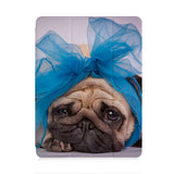 front and back view of personalized iPad case with pencil holder and Dog design
