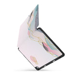 personalized iPad case with pencil holder and Marble Art design