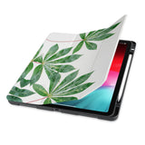 front view of personalized iPad case with pencil holder and Flat Flower design