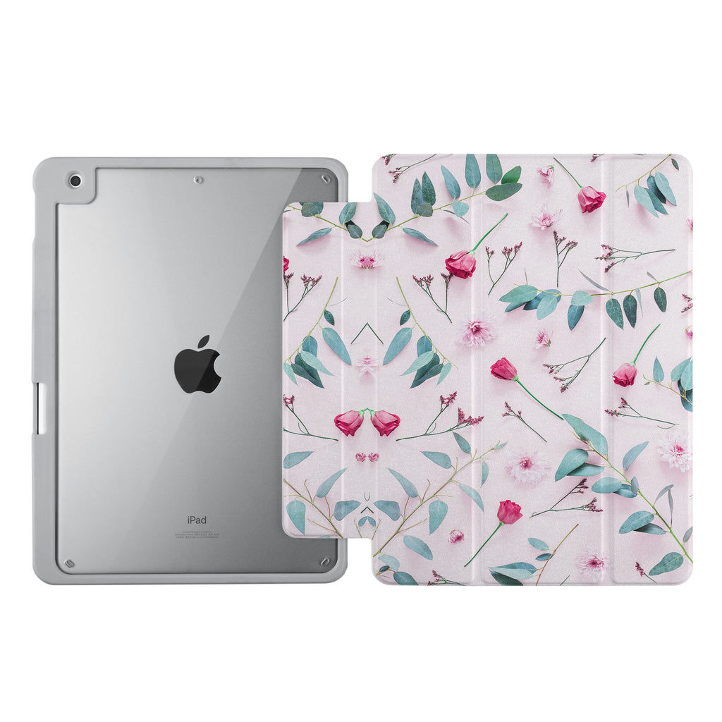 Vista Case iPad Premium Case with Flat Flower 2 Design uses Soft silicone on all sides to protect the body from strong impact.