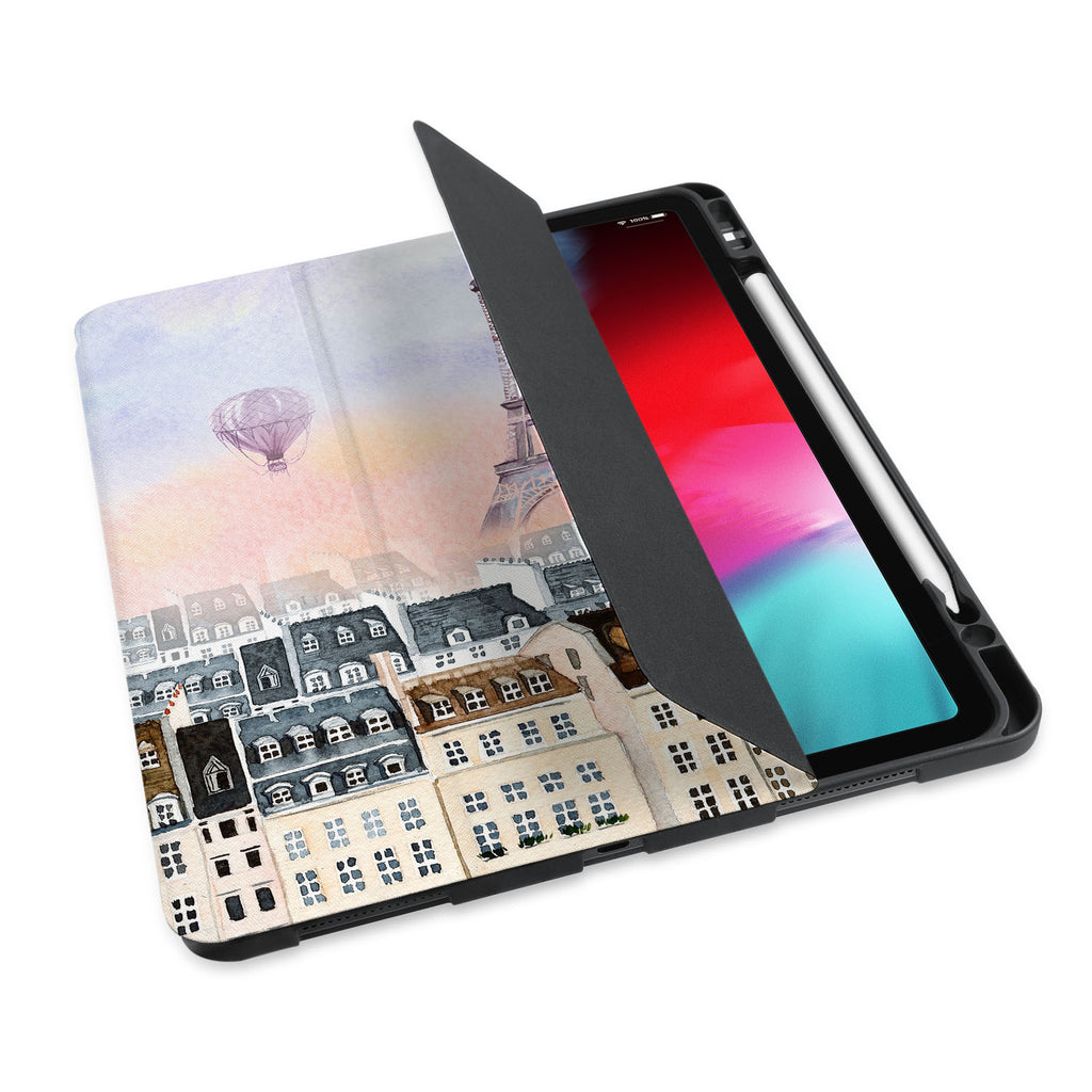 personalized iPad case with pencil holder and Travel design - swap