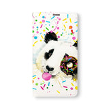 Front Side of Personalized Samsung Galaxy Wallet Case with Panda design