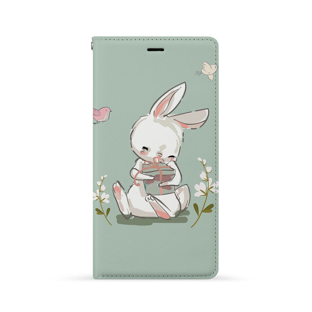 Front Side of Personalized Huawei Wallet Case with Bunny design