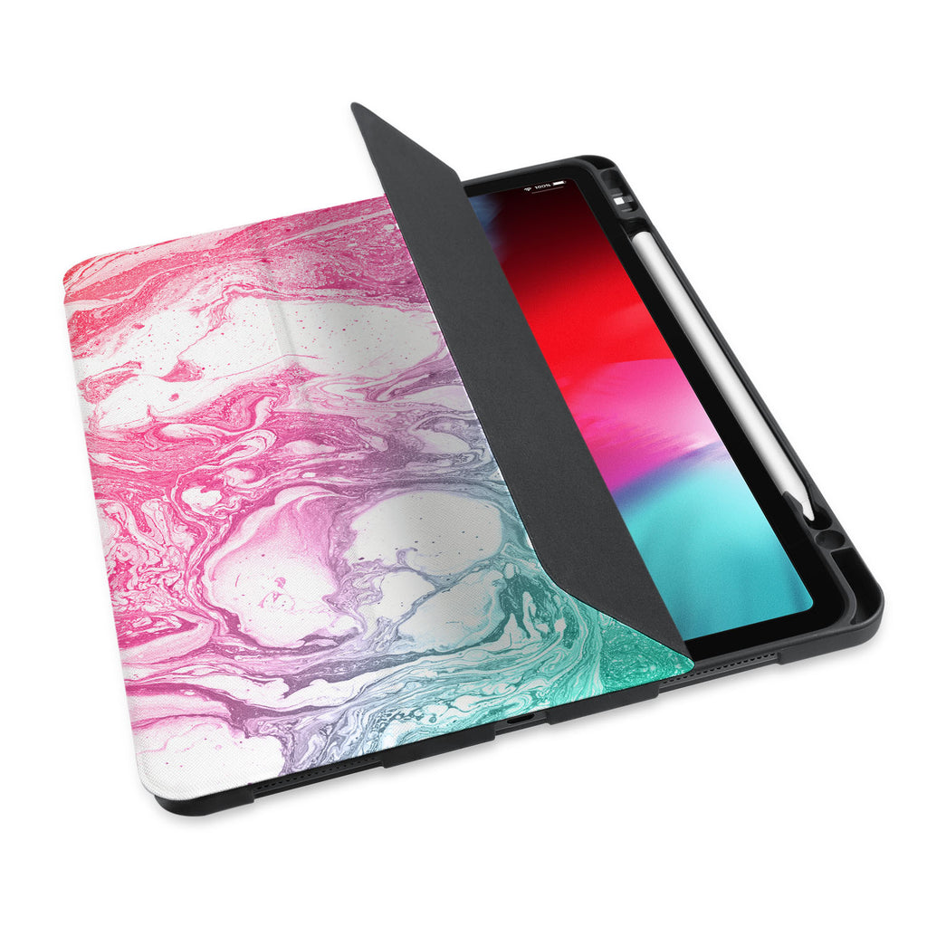 personalized iPad case with pencil holder and Abstract Oil Painting design - swap