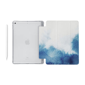 iPad SeeThru Casd with Abstract Ink Painting Design Fully compatible with the Apple Pencil