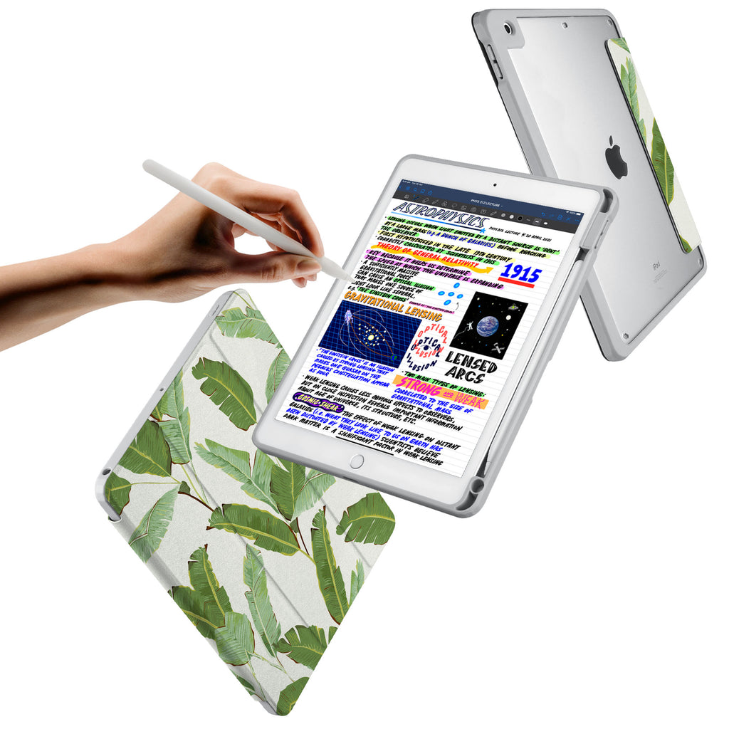 Vista Case iPad Premium Case with Green Leaves Design has trifold folio style designed for best tablet protection with the Magnetic flap to keep the folio closed.