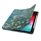 front view of personalized iPad case with pencil holder and Oil Painting design