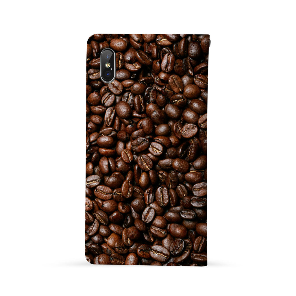 Back Side of Personalized iPhone Wallet Case with Coffee design - swap