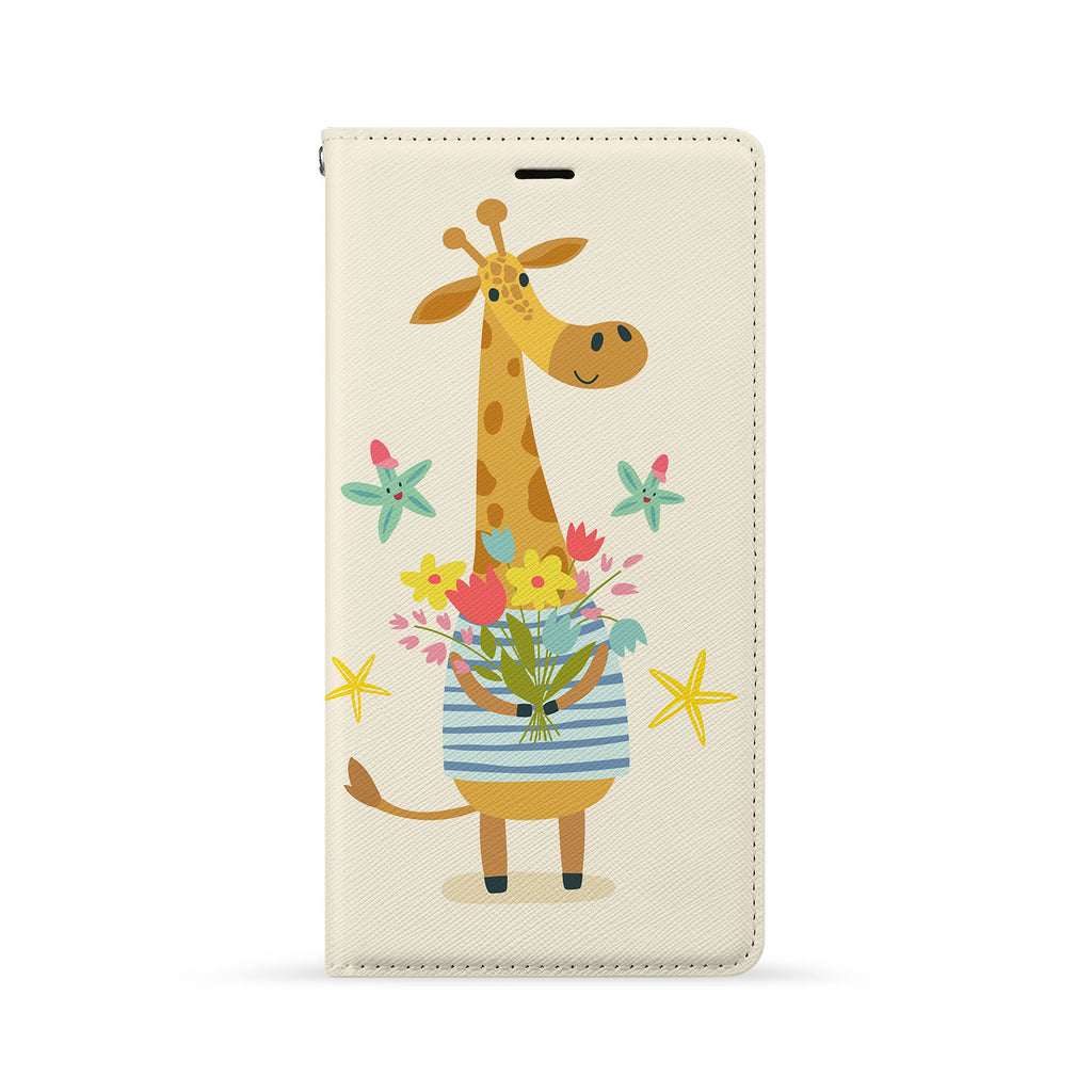 Front Side of Personalized iPhone Wallet Case with Cute Forest Friends design