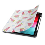 front view of personalized iPad case with pencil holder and Fruit Red design