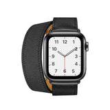 Double Tour Genuine Leather Band for Apple Watch - Black