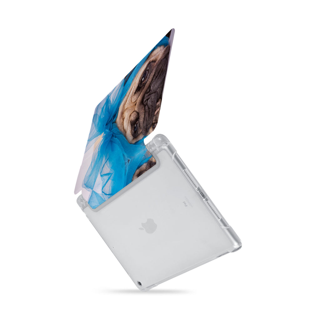 iPad SeeThru Casd with Dog Design  Drop-tested by 3rd party labs to ensure 4-feet drop protection