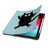 front view of personalized iPad case with pencil holder and Cat Kitty design