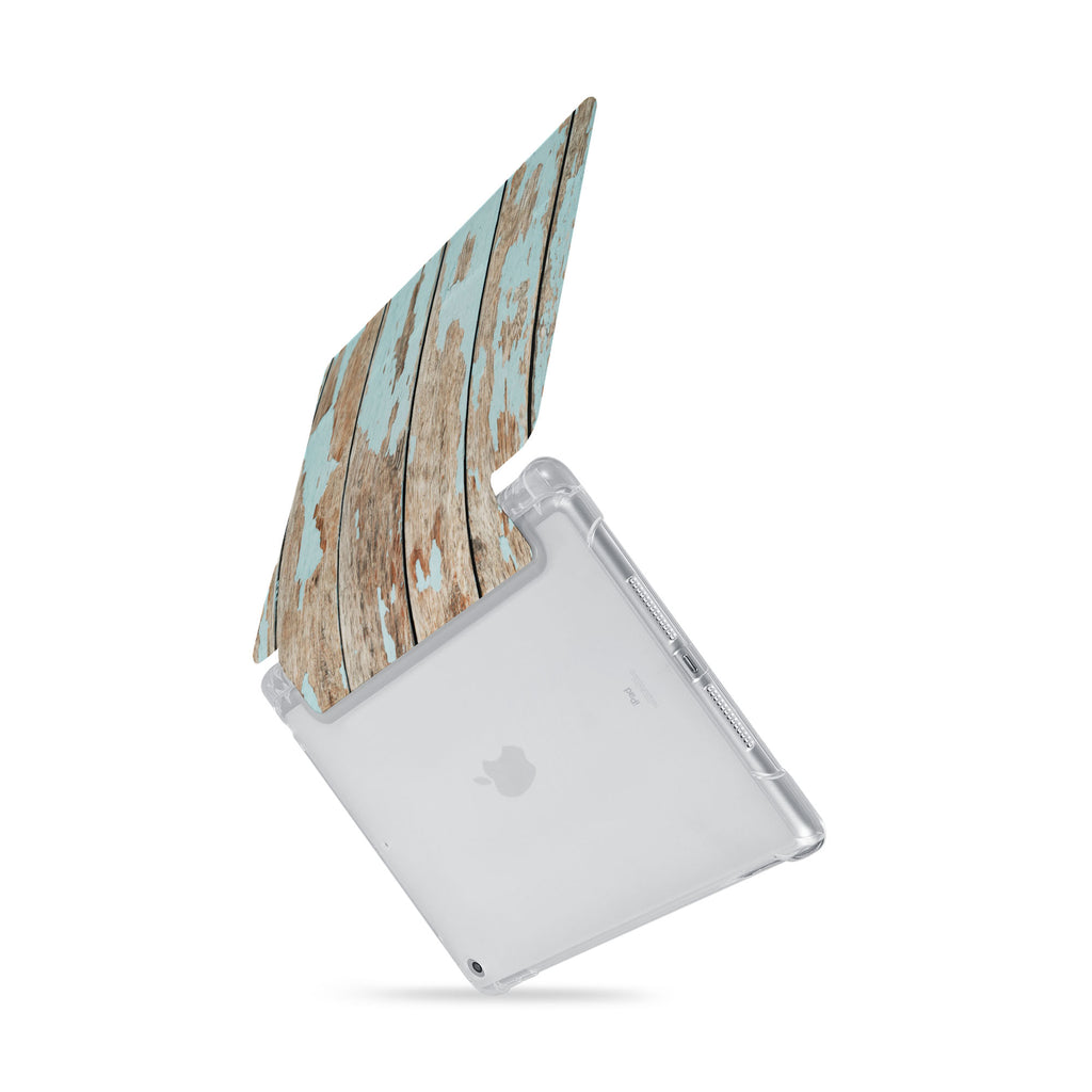 iPad SeeThru Casd with Wood Design  Drop-tested by 3rd party labs to ensure 4-feet drop protection
