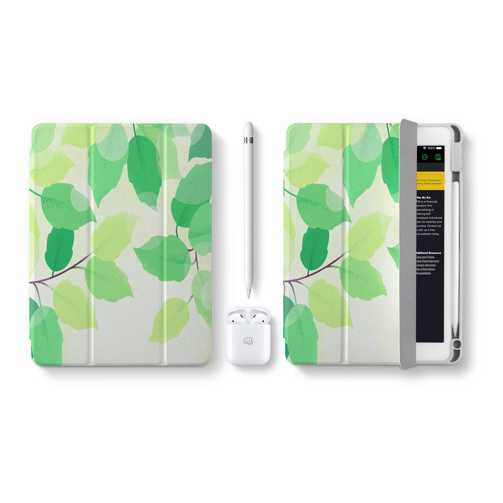 Vista Case iPad Premium Case with Leaves Design perfect fit for easy and comfortable use. Durable & solid frame protecting the tablet from drop and bump.