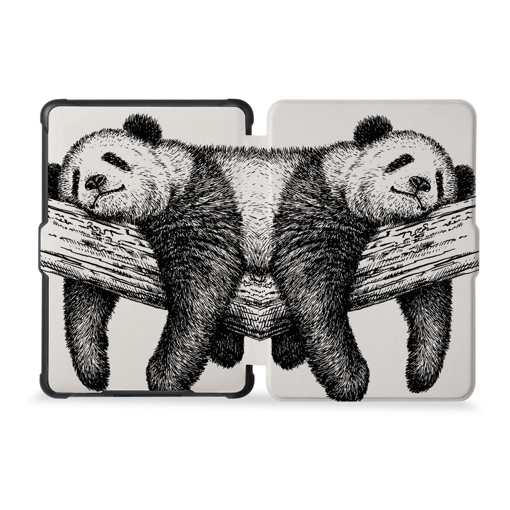 the whole front and back view of personalized kindle case paperwhite case with Cute Animal design