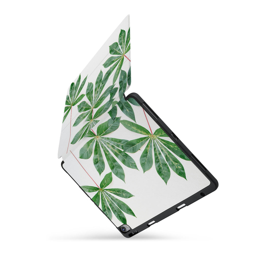 personalized iPad case with pencil holder and Flat Flower design