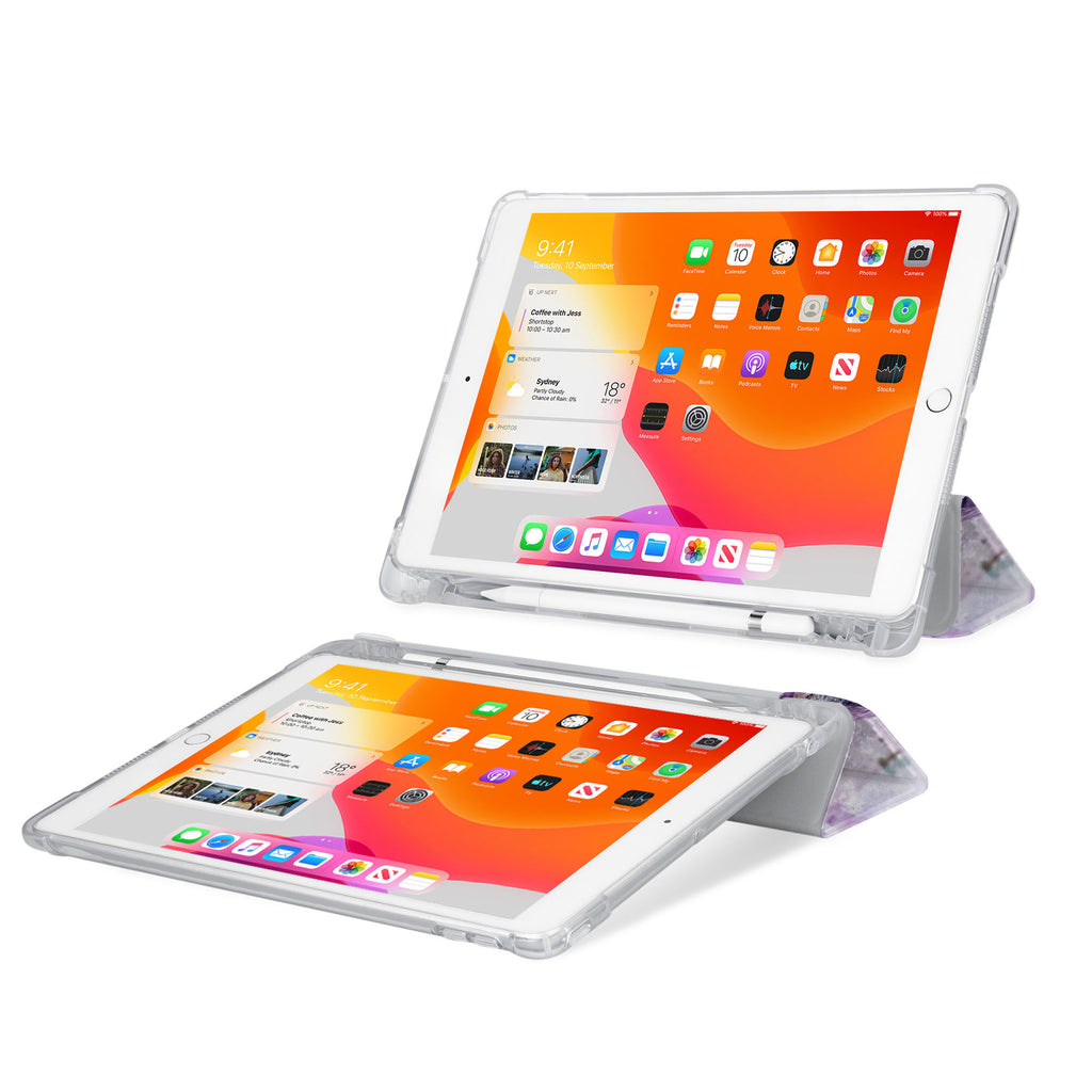 iPad SeeThru Casd with Crystal Diamond Design Rugged, reinforced cover converts to multi-angle typing/viewing stand