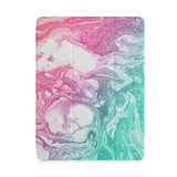 front and back view of personalized iPad case with pencil holder and Abstract Oil Painting design
